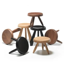 Tabouret Méribel di Charlotte Perriand - Rovere nero