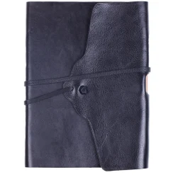 Taccuino in pizzo di pelle nera