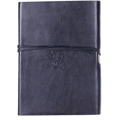 Taccuino in pizzo di pelle nera