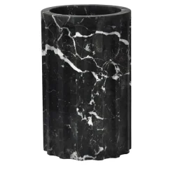 TAN Vaso a colonna in marmo Marquina nero satinato