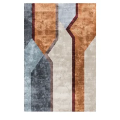 Tappeto arancione rettangolare policromo Composizioni di Dainelli Studio