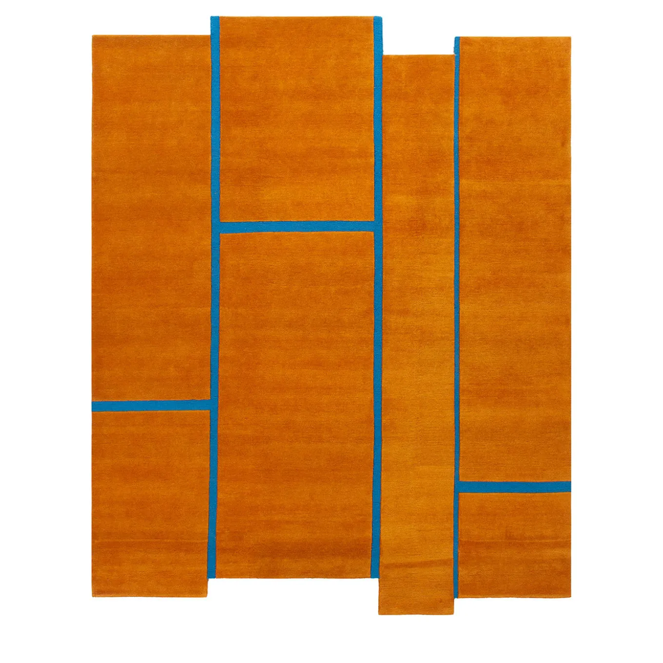 Tappeto Campiture Arancione e Blu di Elisa Ossino