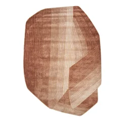 Tappeto Concoction, trapuntato a mano, in rosso bruciato e albicocca