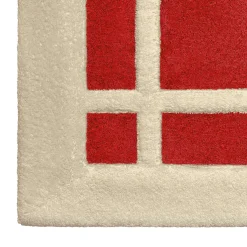 Tappeto da bagno Pompidou in stile geometrico beige e corallo