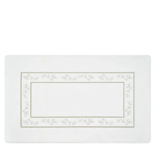 Tappeto da bagno Roma White & Silver Olive