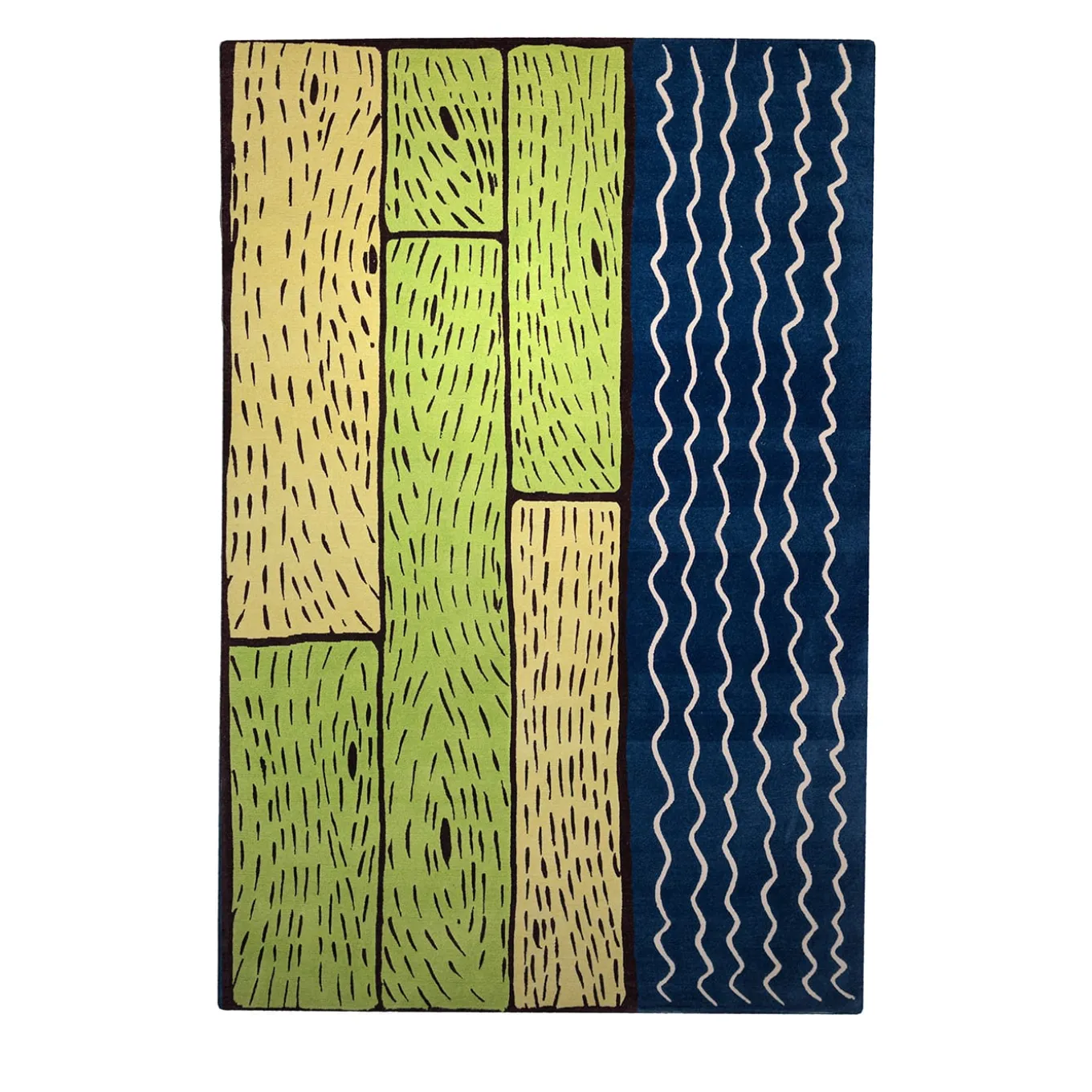 Tappeto in lana fatto a mano Sapphire Streams