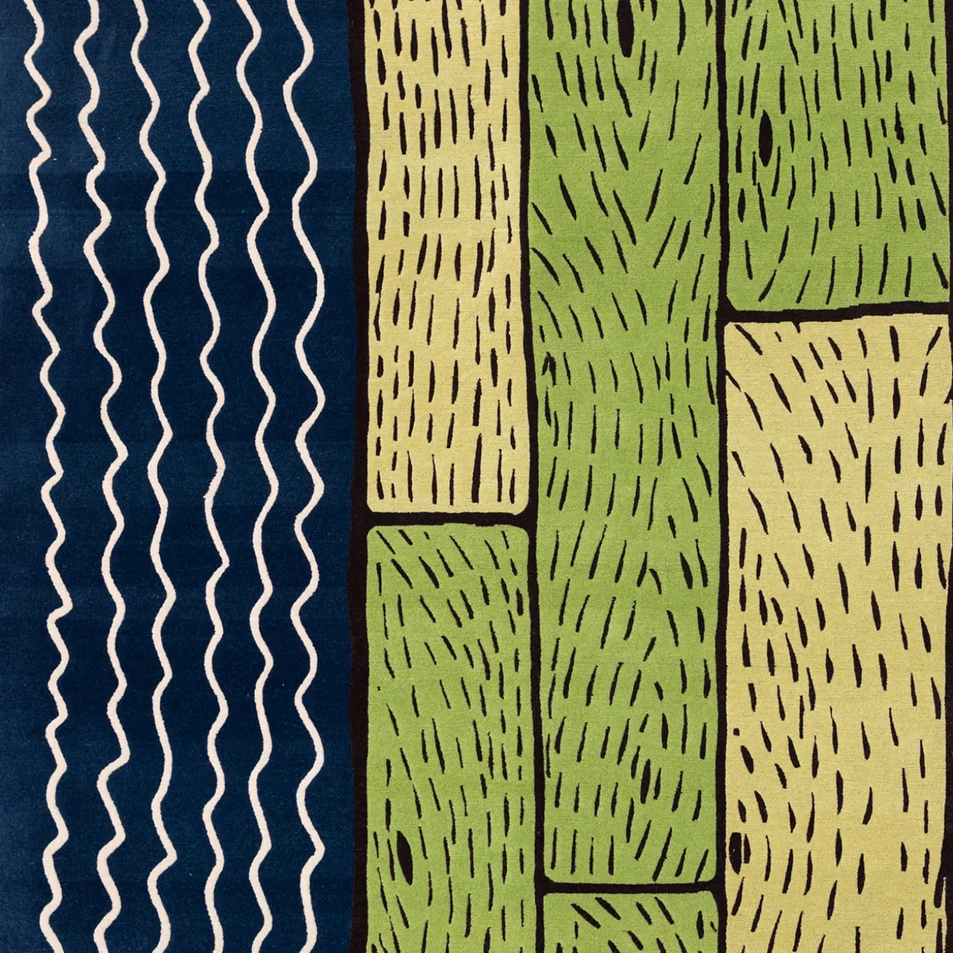 Tappeto in lana fatto a mano Sapphire Streams