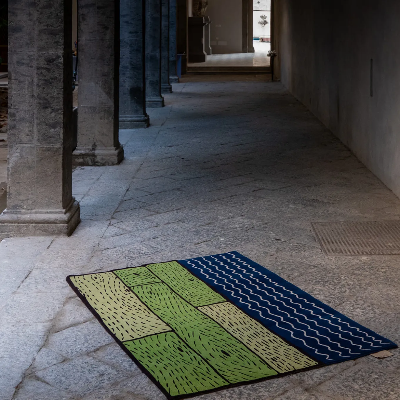 Tappeto in lana fatto a mano Sapphire Streams