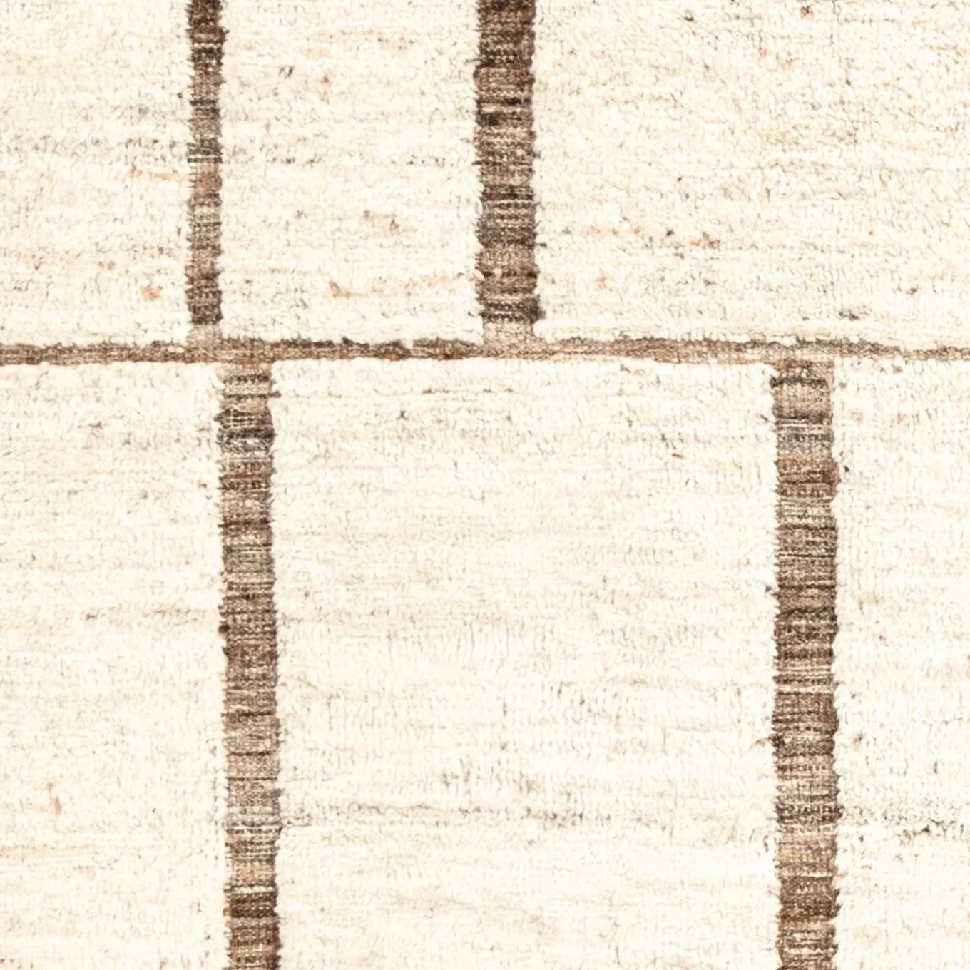Tappeto Kiviya in Lana Bianco e Marrone