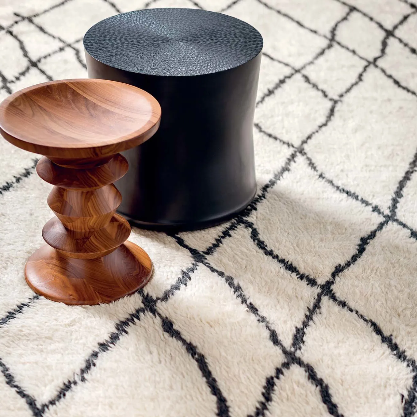 Tappeto Moroccan Touch MT04 Avorio e grigio scuro