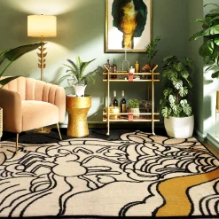 Tappeto rettangolare Il Sentiero di Mirò di Gavino Sanna