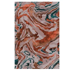 Tappeto Stardust Turmeric Rosa e Bronzo