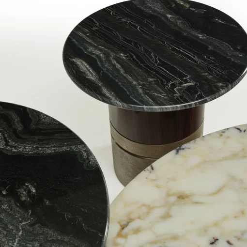 Tavolino Alma-Decor ED/50 425 con piano in marmo Paradiso Argento