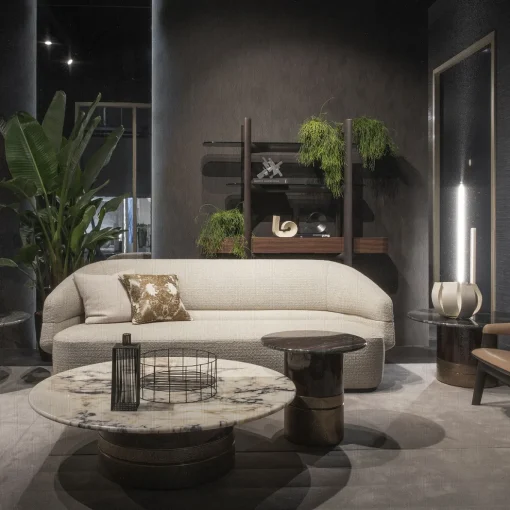 Tavolino Alma-Decor ED/50 425 con piano in marmo Paradiso Argento