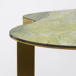 Tavolino alto Monet verde e oro