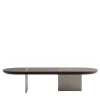 Tavolino basso arrotondato Baguette in rovere
