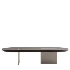 Tavolino basso arrotondato Baguette in rovere