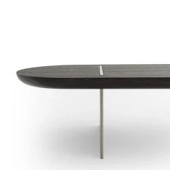 Tavolino basso arrotondato Baguette in rovere