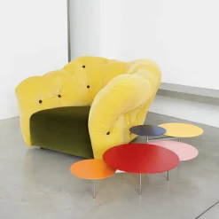 Tavolino Basso Snake 5 Multicolore in Acciaio di Carlo Contin #2