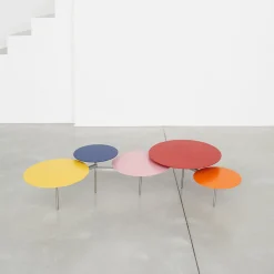 Tavolino Basso Snake 5 Multicolore in Acciaio di Carlo Contin #2