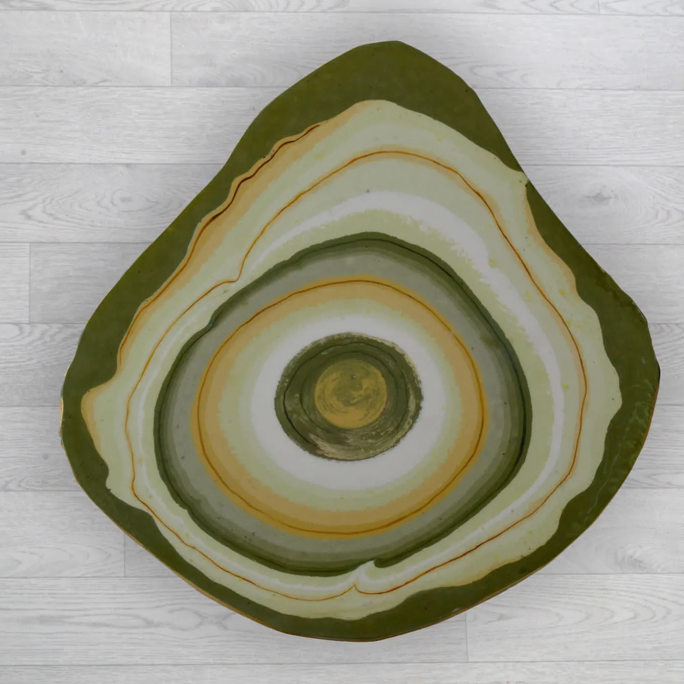 Tavolino Charles in Legno Verde Scuro e Oro