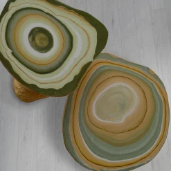 Tavolino Charles in Legno Verde Scuro e Oro