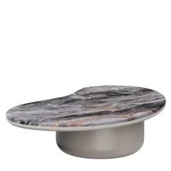Tavolino da caffè Laghi X in marmo Arabescato Orobico e legno tortora opaco di Artefatto Design Studio
