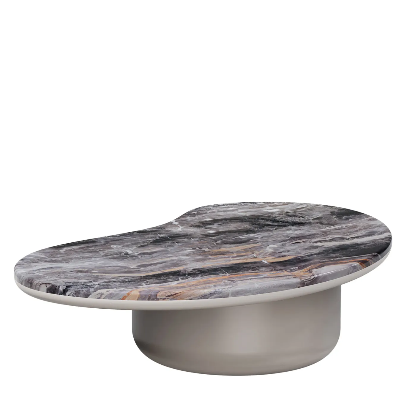 Tavolino da caffè Laghi X in marmo Arabescato Orobico e legno tortora opaco di Artefatto Design Studio