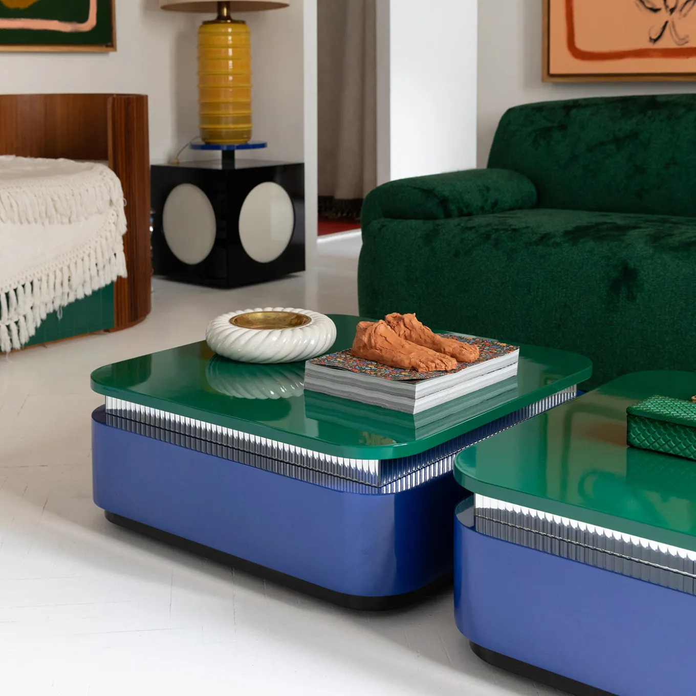 Tavolino da caffè quadrato blu Thelma & Louise