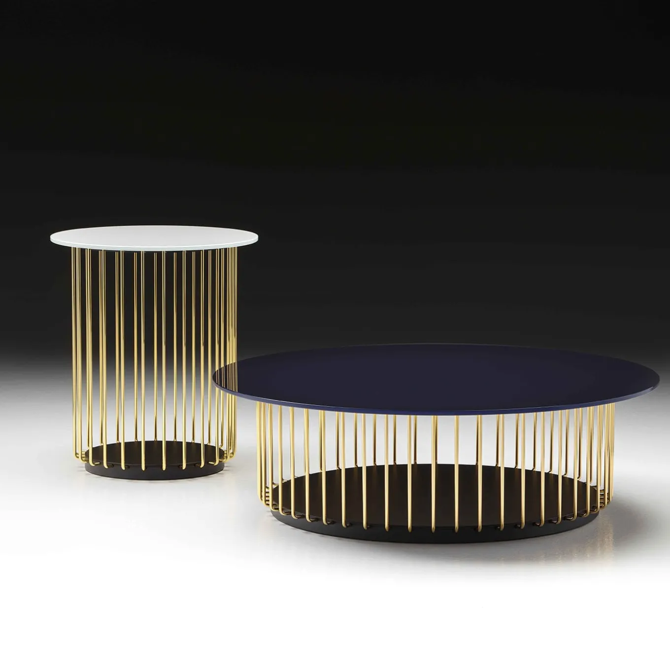 Tavolino Etan blu e oro