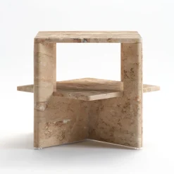 Tavolino in travertino Plus+Doble di Antonio Saporito