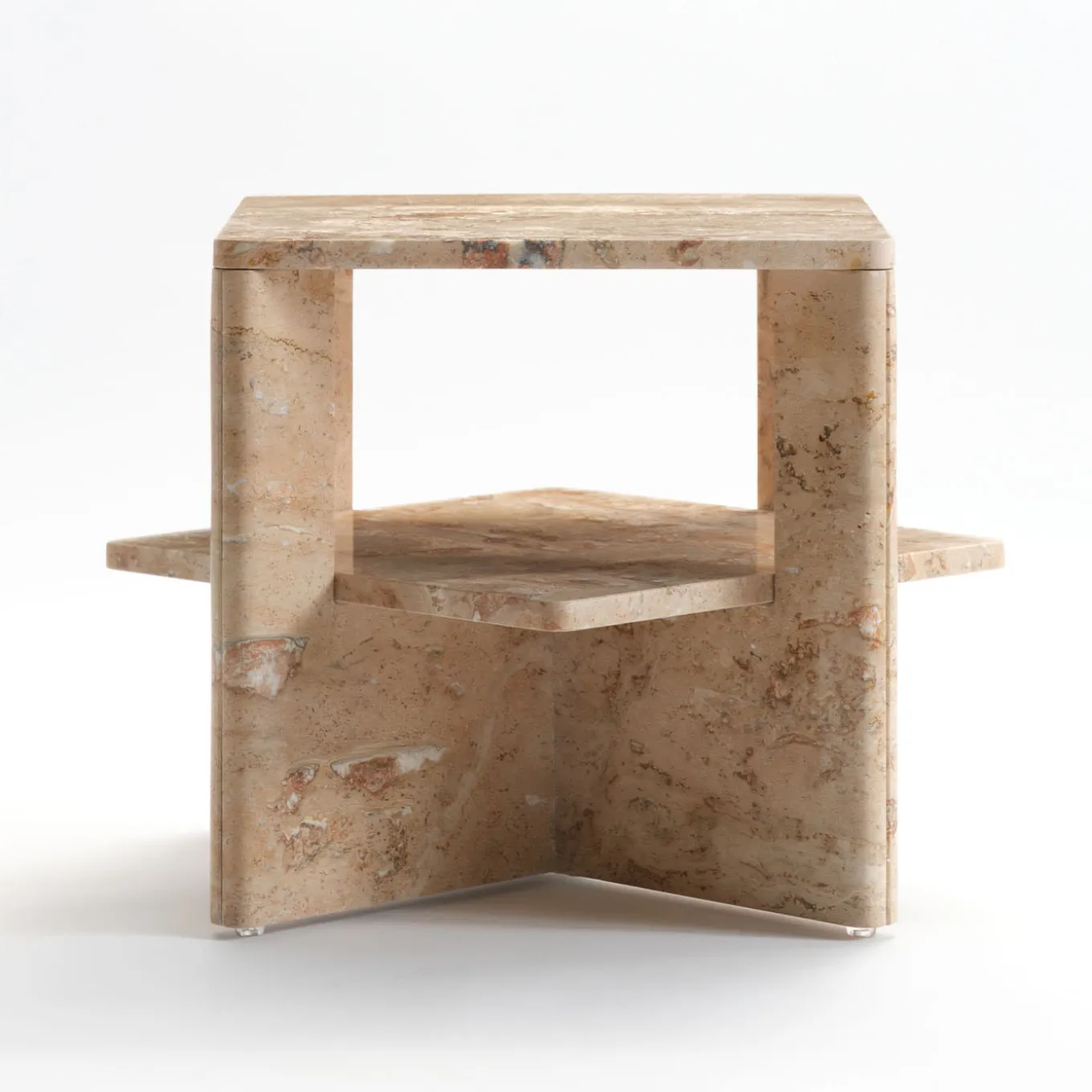 Tavolino in travertino Plus+Doble di Antonio Saporito