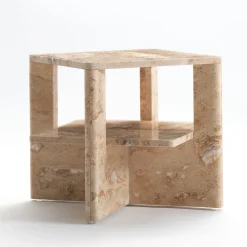 Tavolino in travertino Plus+Doble di Antonio Saporito