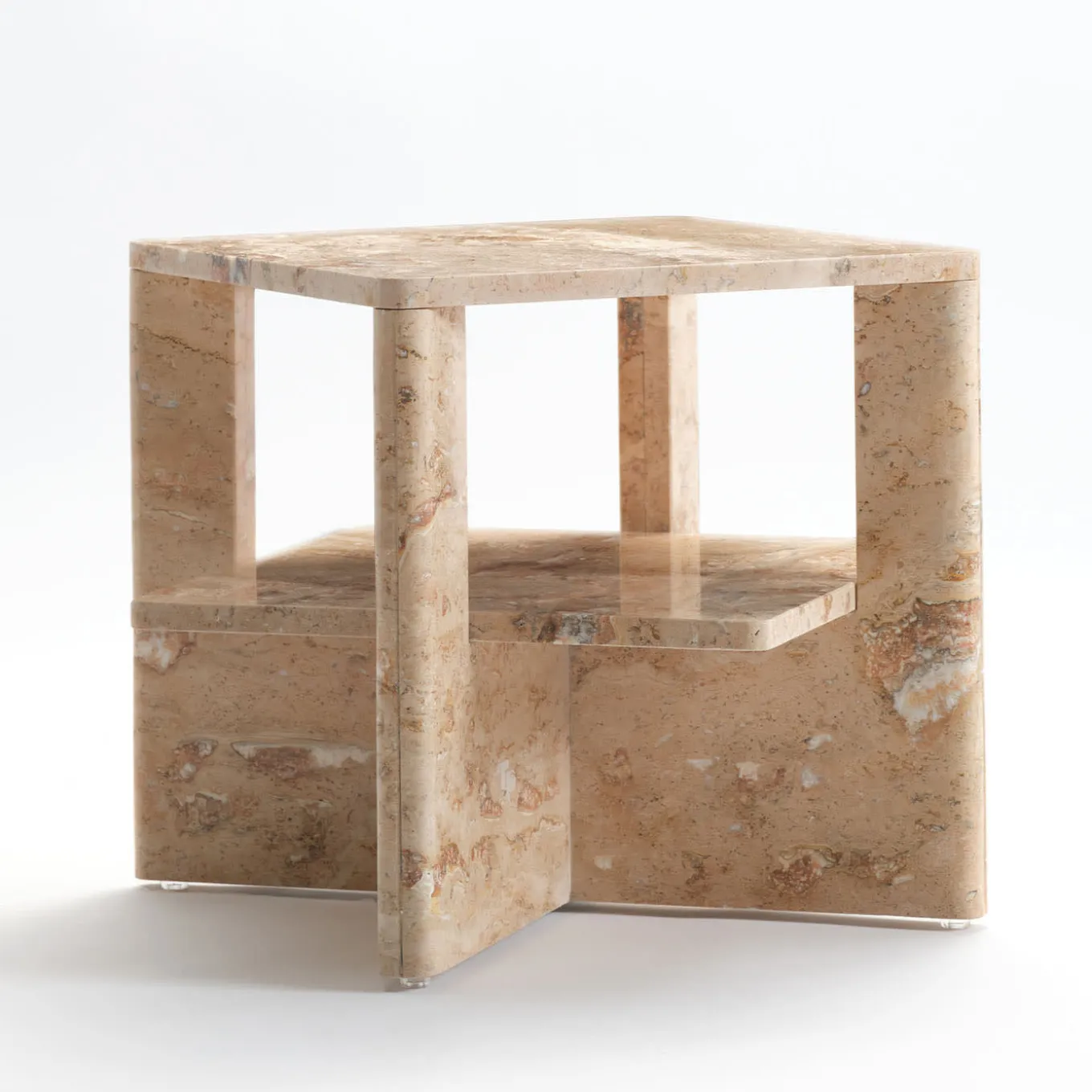 Tavolino in travertino Plus+Doble di Antonio Saporito