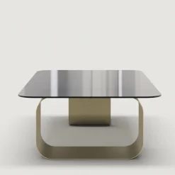 Tavolino Maiz in vetro e acciaio