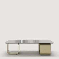 Tavolino Maiz in vetro e acciaio