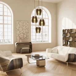 Tavolino Maiz in vetro e acciaio