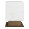 Tavolino Nahul in marmo bianco calacatta con base in metallo