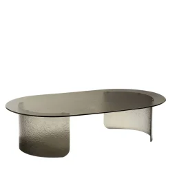 Tavolino ovale in vetro marrone Trésor di Castello Lagravinese Studio