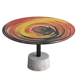 Tavolino rotondo Astraliti in metallo dai toni caldi #2