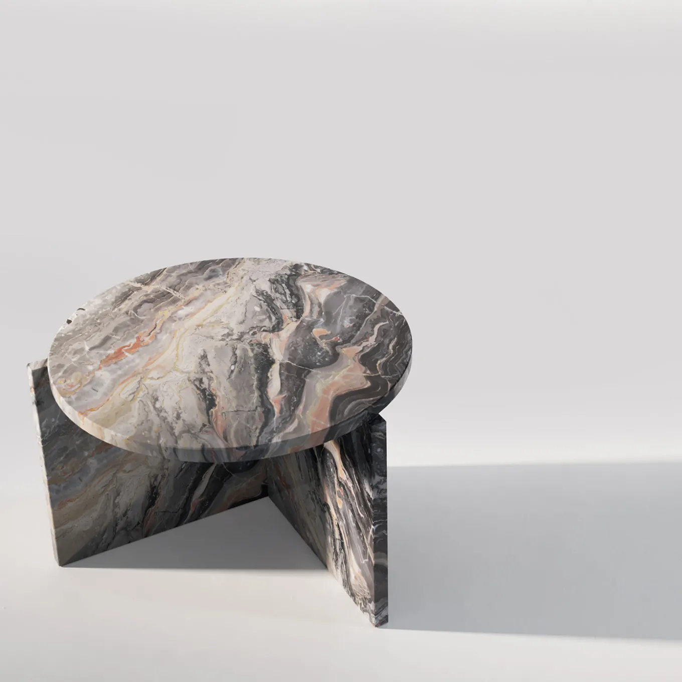 Tavolino rotondo Origin in marmo Arabescato Orobico di Artefatto Design Studio