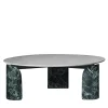 Tavolino rotondo Taula Verde Alpi e Bianco Carrara