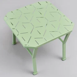 Tavolino verde foresta di Officina Ciani in acciaio inox