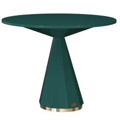 Tavolo bistro rotondo in legno laccato blu oceano