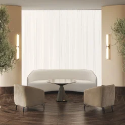 Tavolo Bistro tondo in rovere affumicato