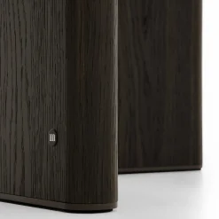 Tavolo console Tetris con piano in marmo e gambe in legno di quercia Laguna