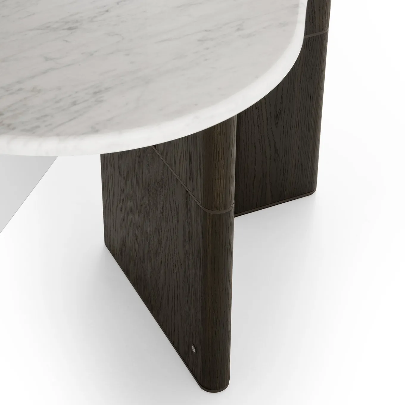Tavolo console Tetris con piano in marmo e gambe in legno di quercia Laguna