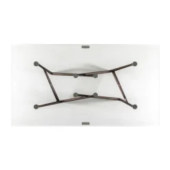 Tavolo da ping pong e da pranzo Effetto 71 in legno Wenge e piano in vetro