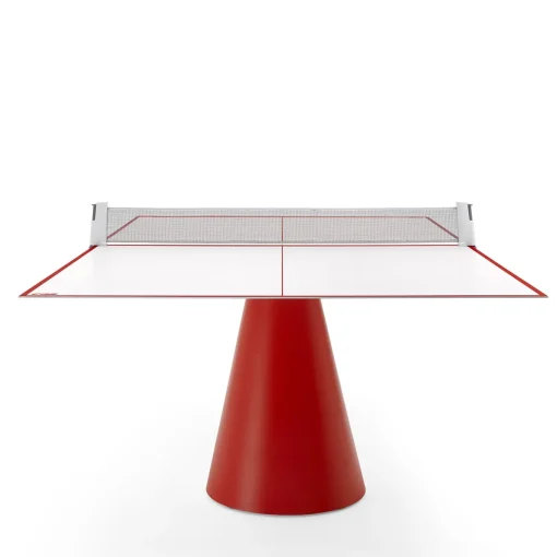 Tavolo da ping pong rosso per esterni Dada di Basaglia + Rota Nodari