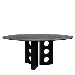 Tavolo da pranzo circolare total black
